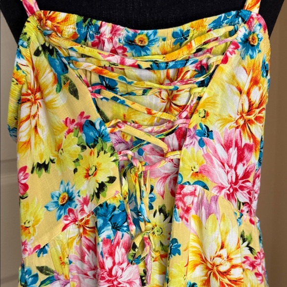 Torrid Yellow Floral Button-Down Blouse - Picture 4 of 4